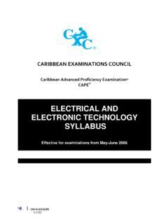 Electrical And Electronic Technology Cxc Syllabus