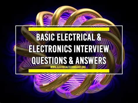 Electrical And Electronics Engineering Basic Interview Questions