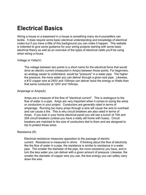Electrical Basic Knowledge Pdf