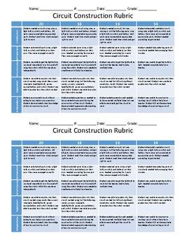 Electrical Circuit Rubric