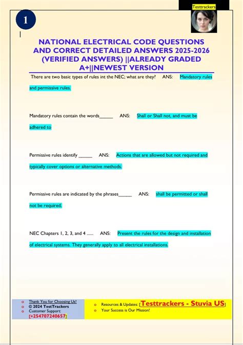 Electrical Code Questions And Answers