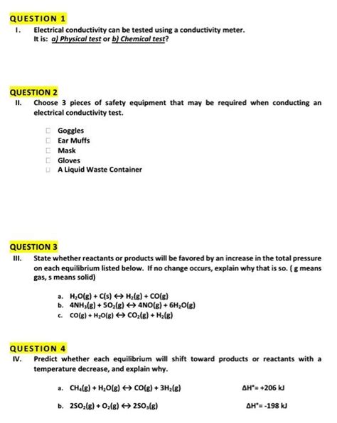 Electrical Conductivity Questions
