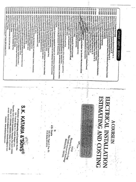 Electrical Installation Estimating And Costing Notes Pdf