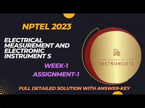 Electrical Measurement And Electronic Instruments Nptel