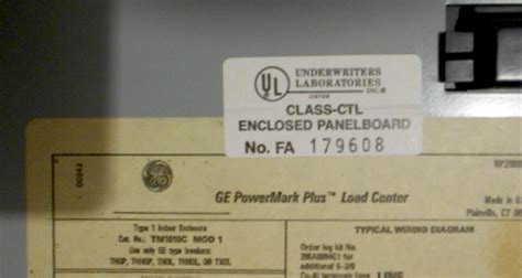 Electrical Panel Serial Number