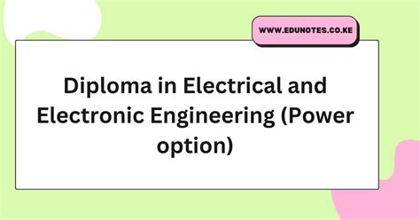 Electrical Power Engineering Diploma