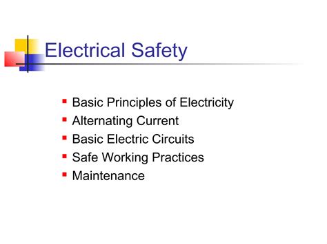 Electrical Safety Basic Principles