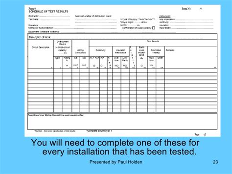 Electrical Test Certificate Template Excel