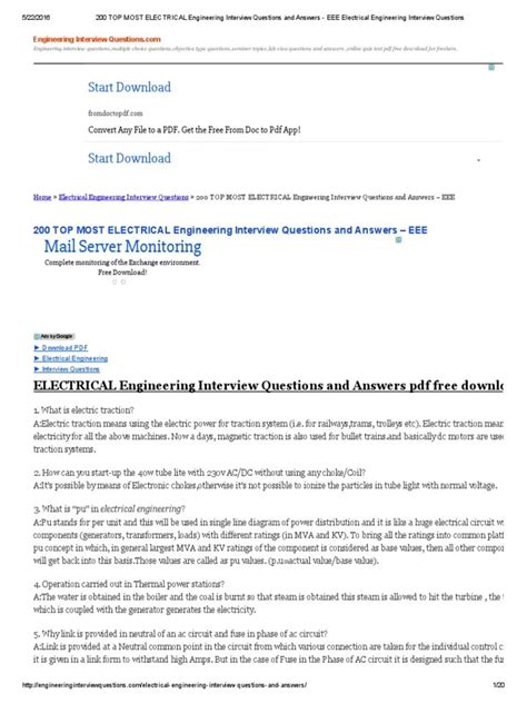 Electrical Testing And Commissioning Interview Questions Pdf