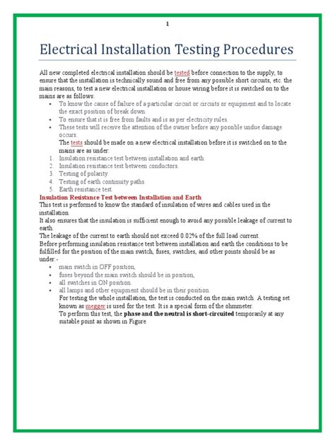Electrical Testing Example