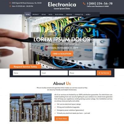 10 most popular electrical website templates Tonytemplates blog