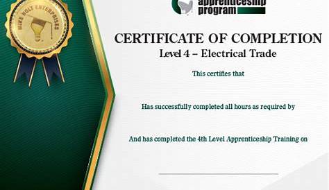 Electrician Apprenticeship Certificate Education Electrical Engineering