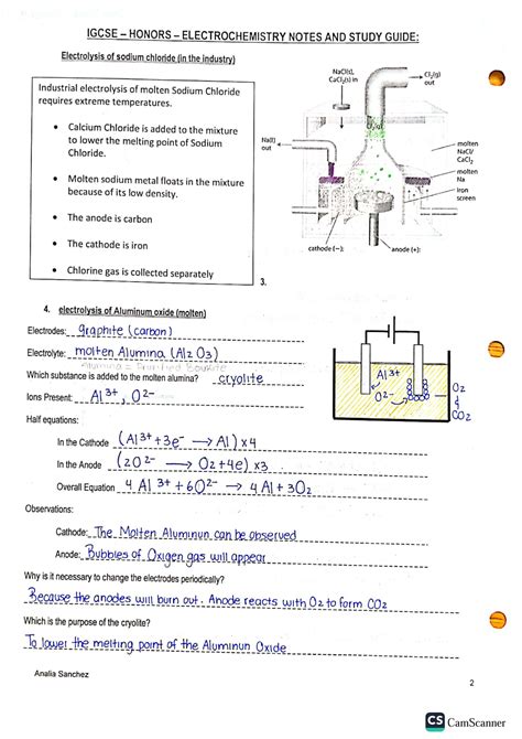 Electrochemistry Study Guide