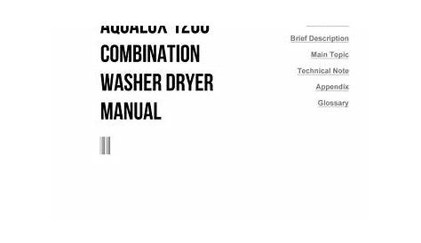 Electrolux aqualux 1200 washer dryer manual by Milton Issuu