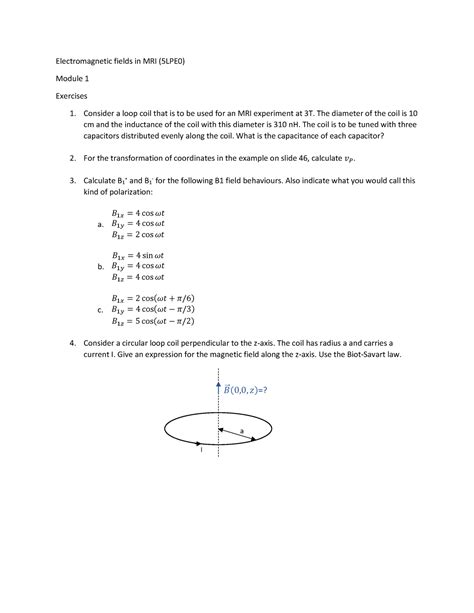 Electromagnetic Fields Exercises