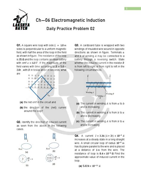 electromagnetic induction sample problems