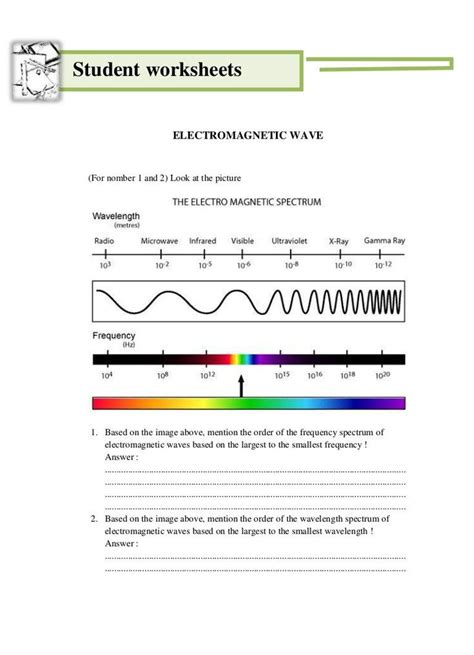 electromagnetic waves worksheet answers pdf