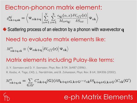 Electron Phonon Coupling Matrix Element