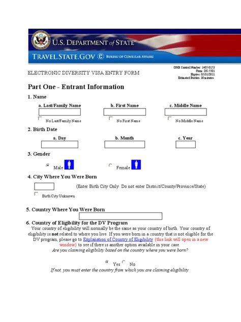 electronic diversity visa entry form 2022