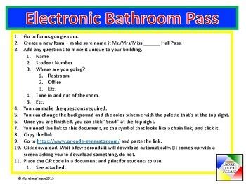 Electronic Hall Pass Ideas