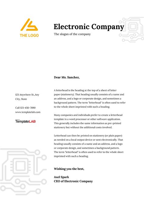 Electronic Letter Head