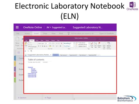 Electronic Notebook Onenote