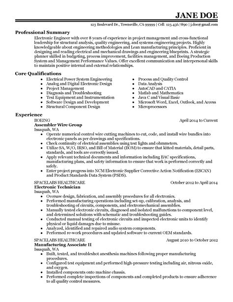Sample Resume For Electronics And Communication Engineer