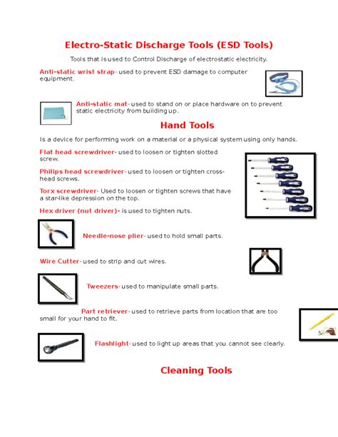 Electrostatic Discharge Tools Examples