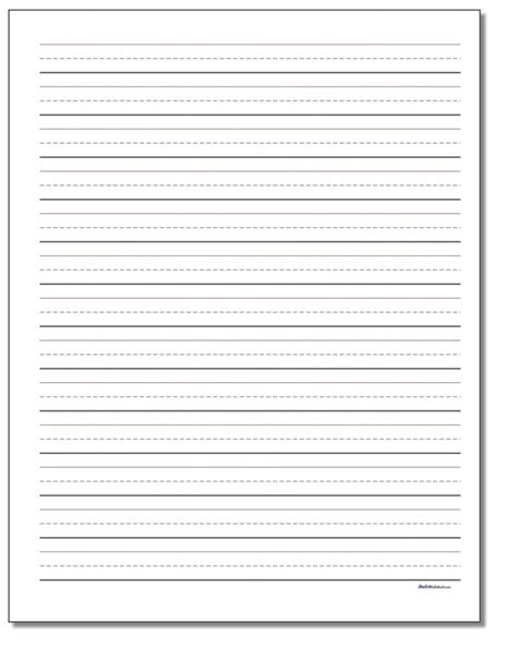 Elementary Lined Paper Template