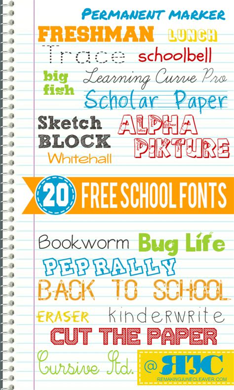 Fabulously Free School Fonts