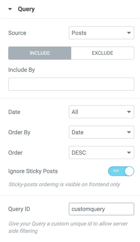 Elementor Posts Query Id