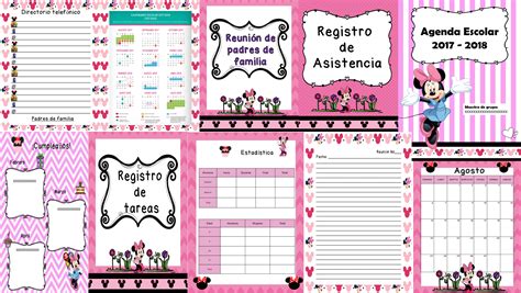 elementos de una agenda escolar