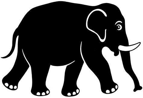 elephant black and white png image