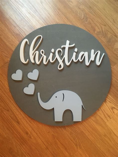 Elephant Wall Decor With Name