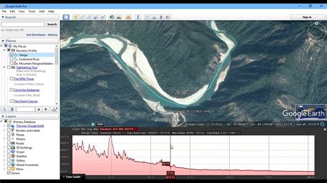 elevation between two points google earth