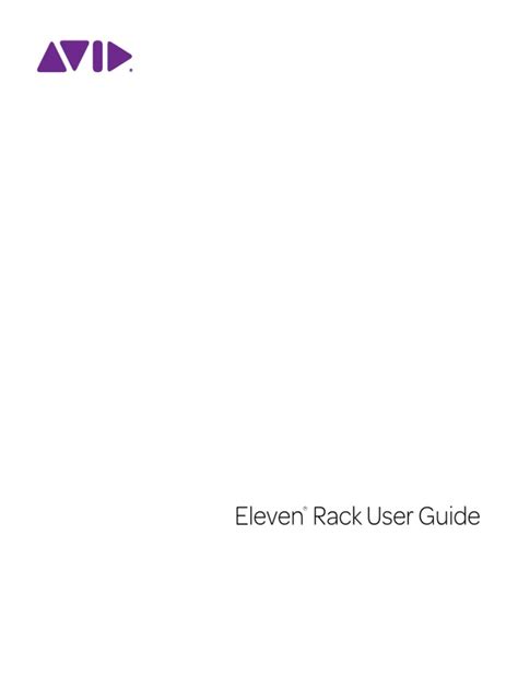 AVID TECHNOLOGY ELEVEN RACK USER MANUAL Pdf Download ManualsLib