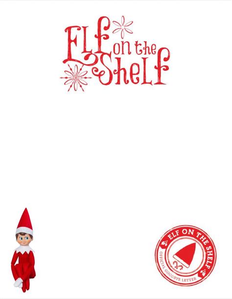 Elf On The Shelf Letter Template Printable Magic Elf Goodbye Letter 2