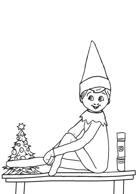 Christmas Elf on Shelf coloring page Free Printable Coloring Pages