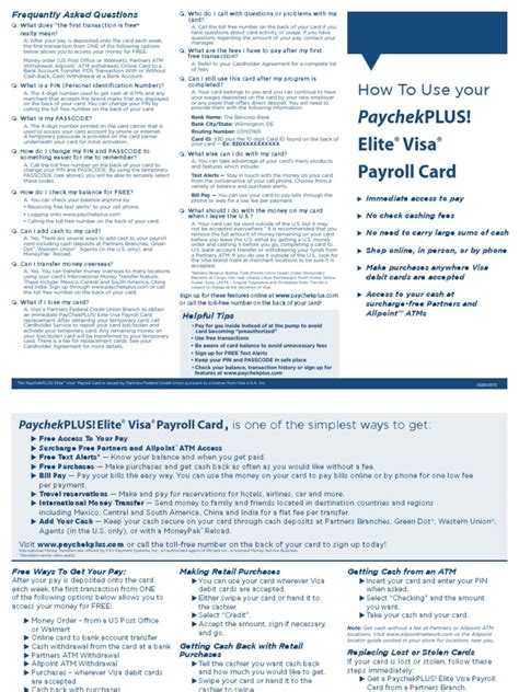 elite paychek plus card