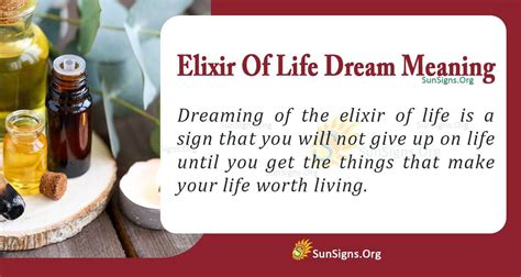 elixir of life meaning in english