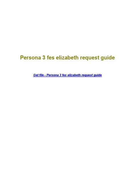 elizabeth request guide