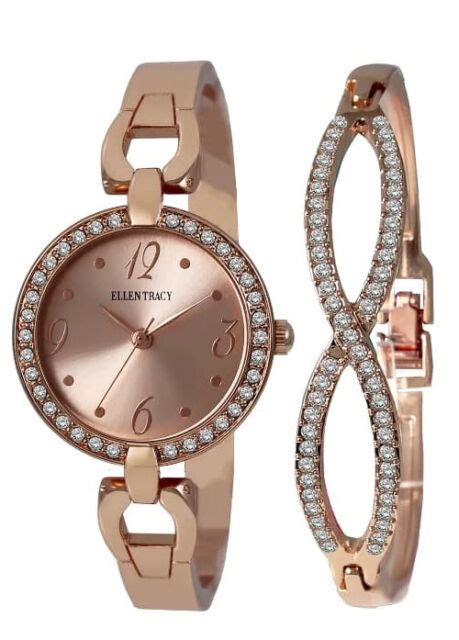 ELLEN TRACY Women's Watch & Bangle Set Bangle set, Fashion watches