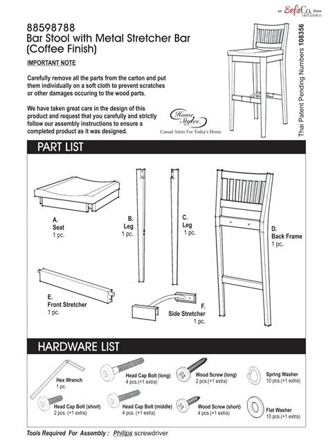 ellis swivel bar stool assembly instructions