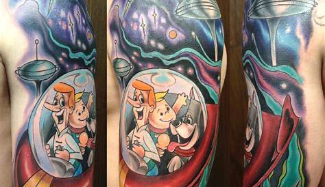 Elroy Jetson tattoo on the forearm.