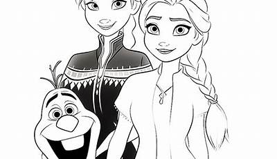 Elsa Y Anna Y Reno Para Colorear E Imprimir