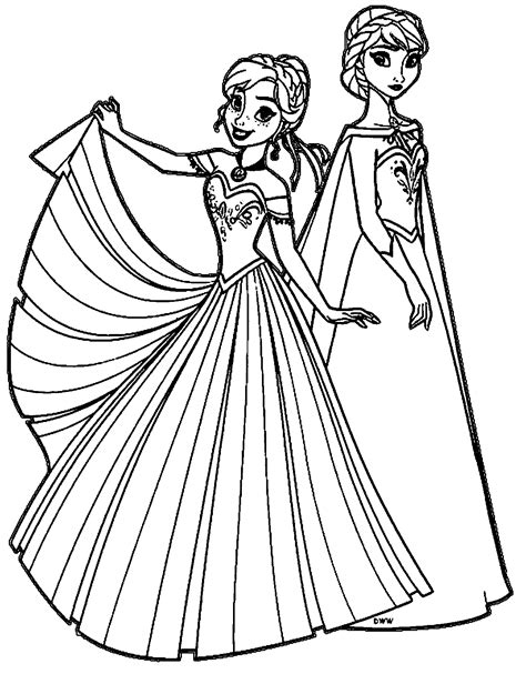 elsa and anna coloring pages