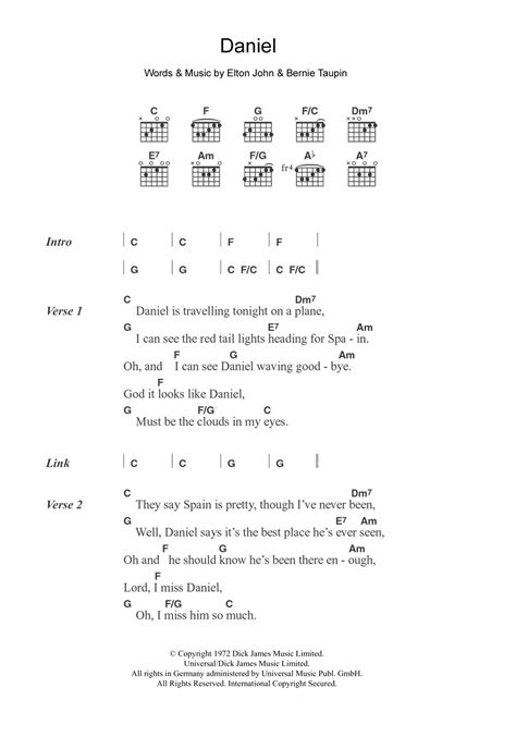 elton john daniel chords