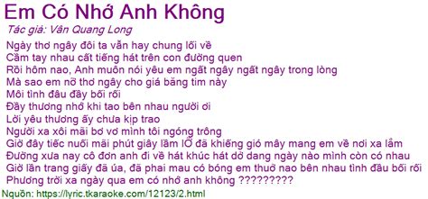 em co nho anh khong lyrics