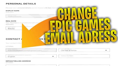 email adresse epic games