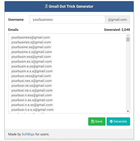 email generator gmail